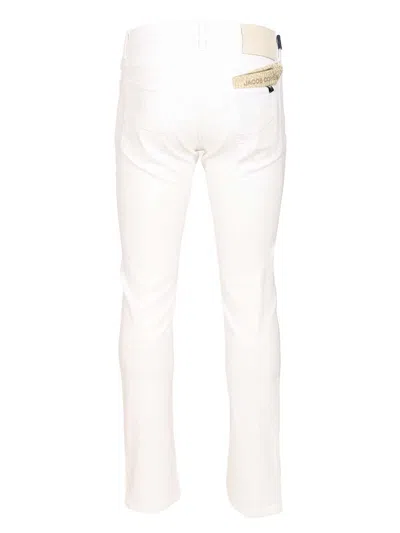 Jacob Cohen 5 Pkt Slim Fit Nick L1 9 oz Bianco Salpa Beige Jeans White In White