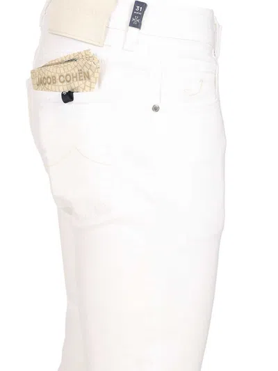 Jacob Cohen 5 Pkt Slim Fit Nick L1 9 oz Bianco Salpa Beige Jeans White In White