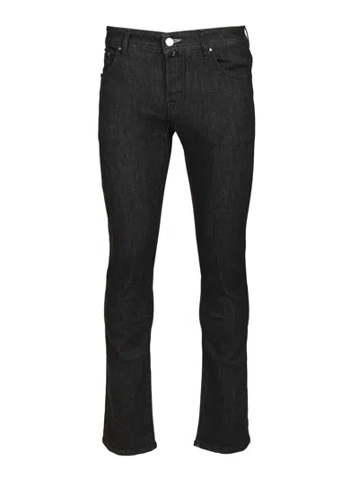 Jacob Cohen Pantalone Slim Fit Bobby R1 11 oz Blu Medio Trousers Blue In Black
