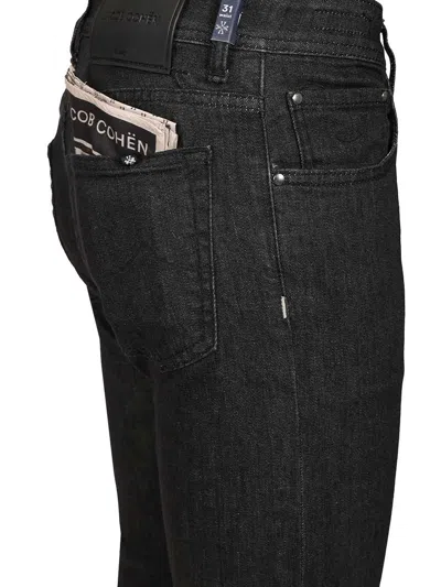 Jacob Cohen Pantalone Slim Fit Bobby R1 11 oz Blu Medio Trousers Blue In Black