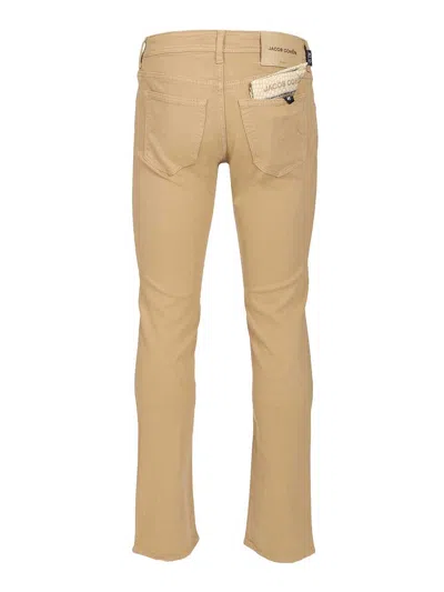 Jacob Cohen Pantalone Slim Fit Gray Tr 1000r Velluto Corda Trousers White In Brown