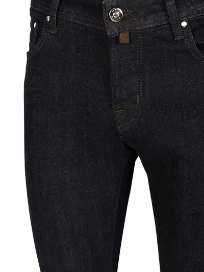 Jacob Cohen 5 Pkt Super Slim Fit Nick Slim R2 12 oz Blu Baffato Salpa Moro Jeans Blue In Black