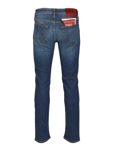 Jacob Cohen 5 Pkt Super Slim Fit Nick Slim V1 10 oz Blu Salpa Bruciato Jeans Blue In Blue