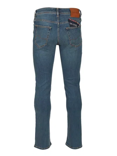 Jacob Cohen 5 Pkt Super Slim Fit Nick Slim V1 11 oz Blu Salpa Verde Jeans Blue In Blue