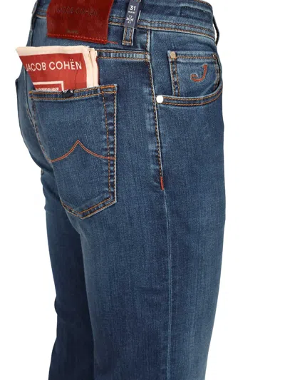 Jacob Cohen 5 Pkt Super Slim Fit Nick Slim V1 10 oz Blu Salpa Bruciato Jeans Blue In Blue