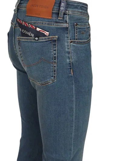 Jacob Cohen 5 Pkt Super Slim Fit Nick Slim V1 11 oz Blu Salpa Verde Jeans Blue In Blue