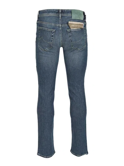 Jacob Cohen 5 Pkt Super Slim Fit Nick Slim V1 11 oz Blu Salpa Verde Jeans Blue In Blue