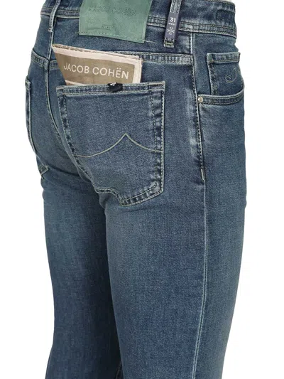 Jacob Cohen 5 Pkt Super Slim Fit Nick Slim V1 11 oz Blu Salpa Verde Jeans Blue In Blue