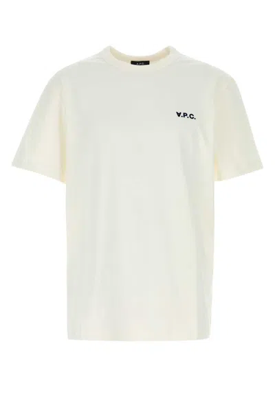 Apc A.p.c. Ivory Cotton T Shirt In Black