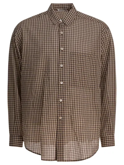 Auralee Long Sleeve Checked Button-down Shirt
