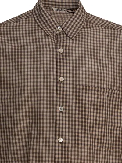 Auralee Long Sleeve Checked Button-down Shirt