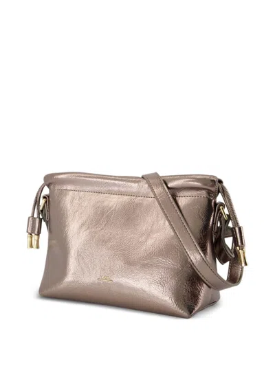 Apc A.p.c. Shoulder Bag With Metallic Drawstring In Silver
