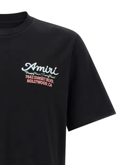 Amiri Mens Neon Lights Graphic-print Cotton T-shirt Black Xl In Black