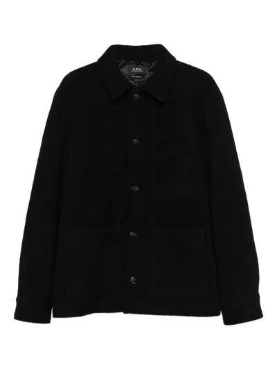 Apc A.p.c. Veste Emile Logo Clothing In Black