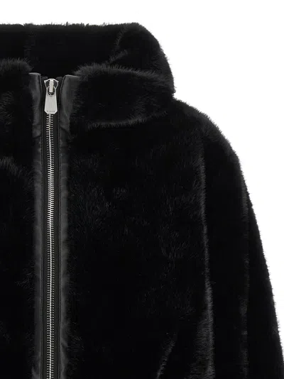 Pinko Ribbed Zip-front Jacket In Black
