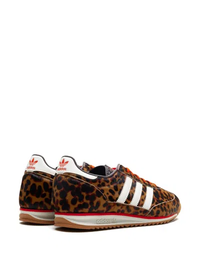 Adidas Originals Womens Adidas Sl 72 Leopard-print Suede And Mesh Low-top Trainers In Multi