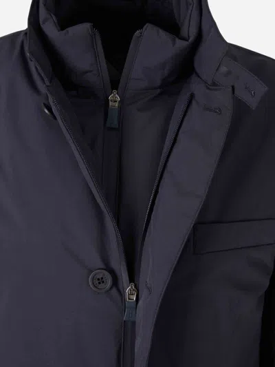 Herno Blazer With Bib In 2-layer Windstopper In Blue