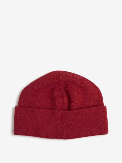 Valentino Cotton And Wool Beanie With Folded Cuff In Red