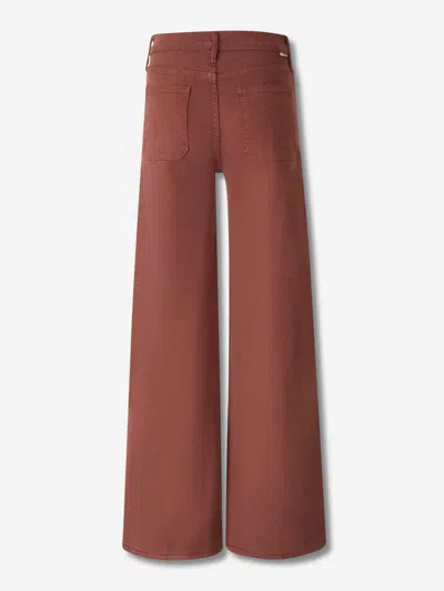 Mother Womens Cats And Dogs The Patch Pocket Undercover Sneak Wide-leg Stretch-denim Jeans In Brown