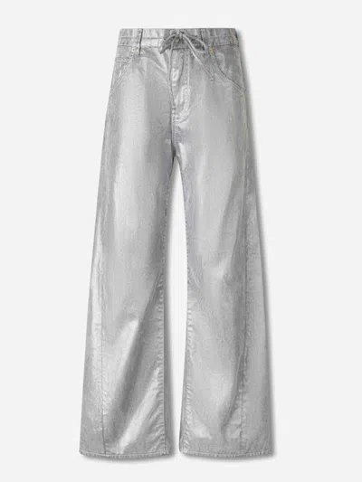 Darkpark Wide Leg Drawstring Waist Jeans With Pockets In Gray