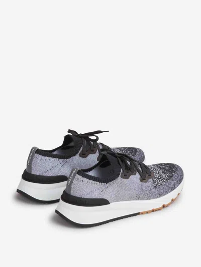 Brunello Cucinelli Knit Sneakers In Black