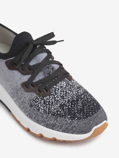 Brunello Cucinelli Knit Sneakers In Black