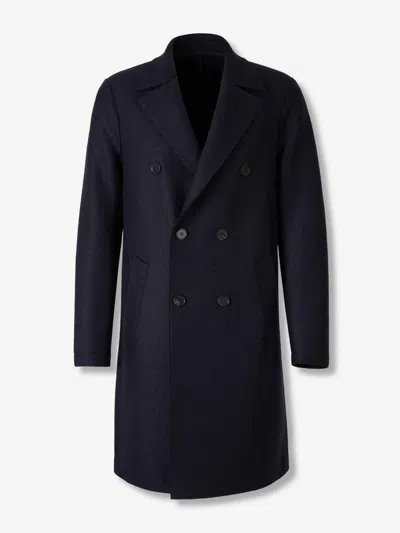 Harris Wharf London Long Wool Coat In Blue
