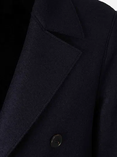 Harris Wharf London Long Wool Coat In Blue