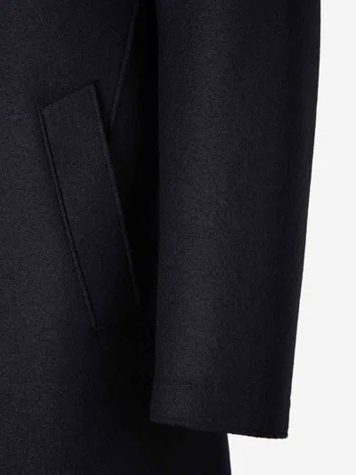 Harris Wharf London Long Wool Coat In Blue