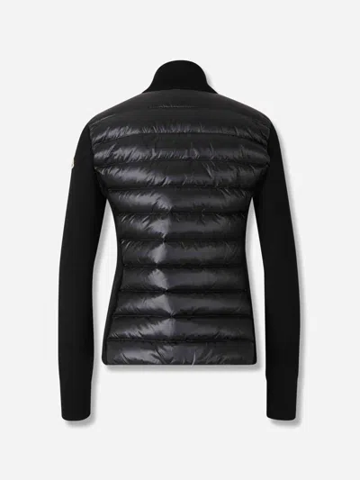 Moncler Padded Wool-blend Cardigan In Black