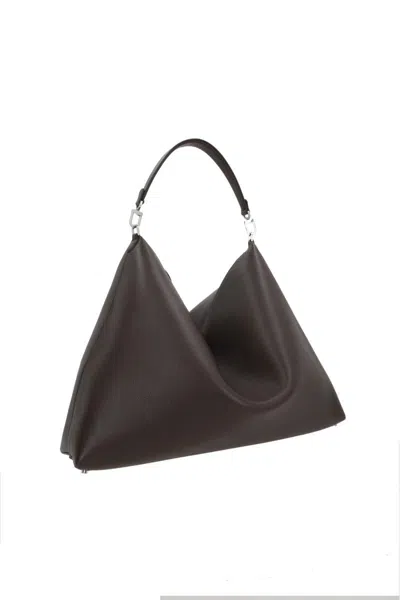 Totême Bevel Triangular Zip-top Tote Bag In Black