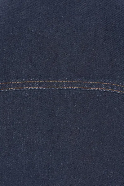 Miu Miu Denim Padded Jacket With Corduroy Collar In Blue