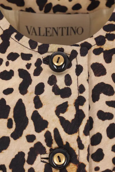 Valentino Gilet Pattern C.couture Fauve Eclat Animalier Leopardo In Brown