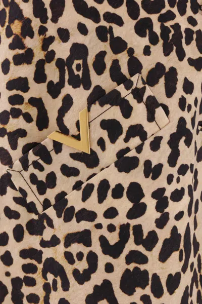 Valentino Gilet Pattern C.couture Fauve Eclat Animalier Leopardo In Brown