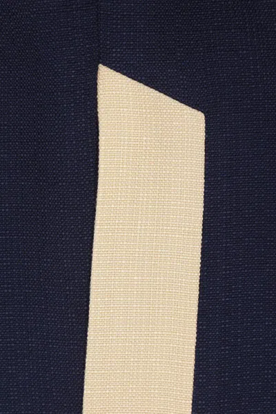 Valentino Collared Single-breasted Coat Jacket With Belted Waist In Blue