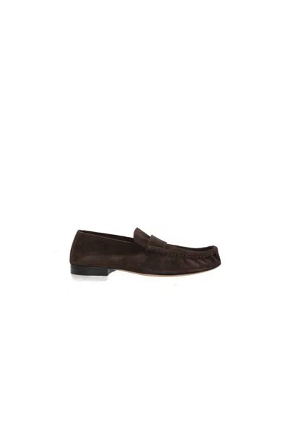 The Row Flat Shoes In Brown