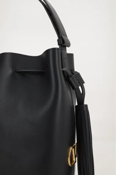 Valentino So Seau Small Leather Bucket Bag In Black