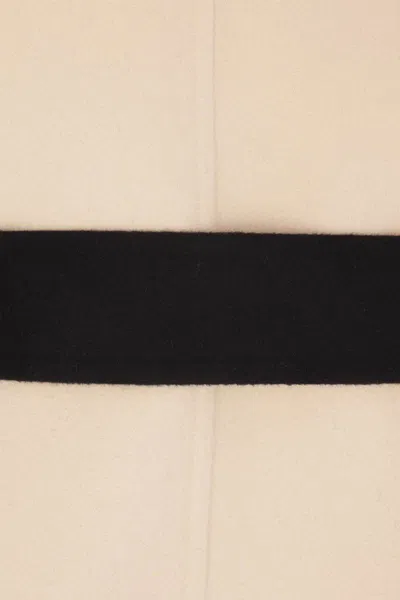 Valentino Ivory Black Single-breasted Coat In Neutral