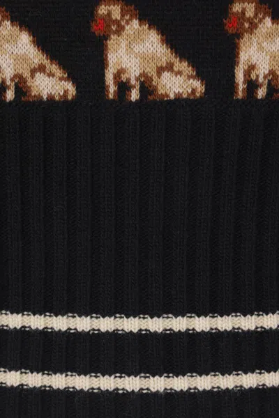 Valentino Sleeveless V Neck Dog Pattern Knitwear In Multi