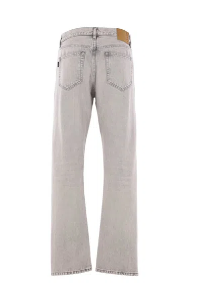 Haikure Straight Leg Five-pocket Trousers Rivet Accents In Gray