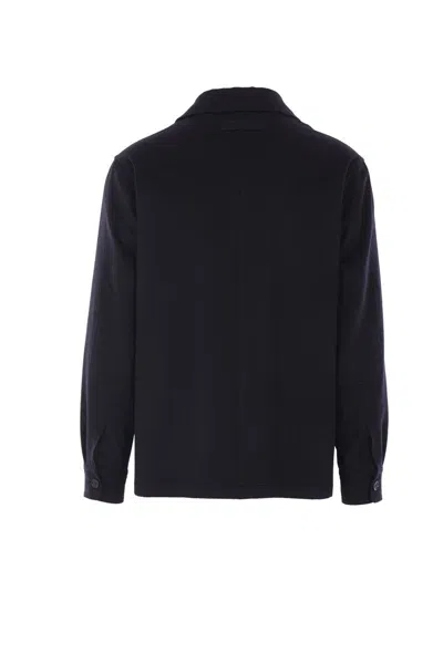 Zegna Alba Overshirt In Oasi Cashmere In Blue