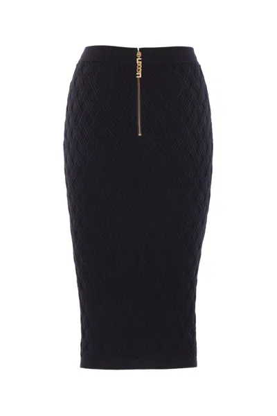 Elisabetta Franchi Black Diamond Knit Skirt With Jewel Detail In Black