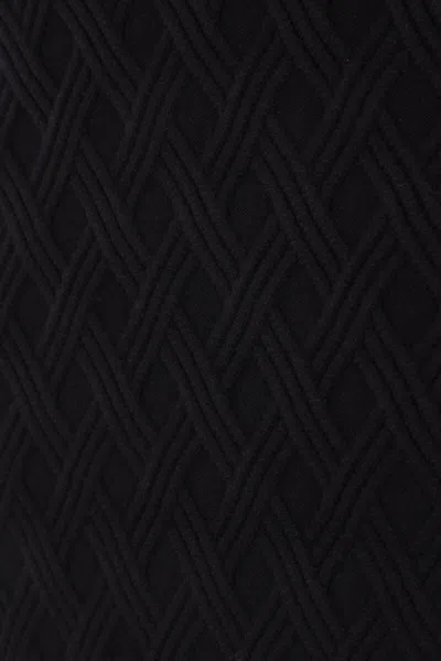 Elisabetta Franchi Black Diamond Knit Skirt With Jewel Detail In Black