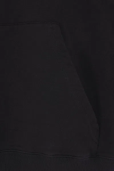 Mm6 Maison Margiela Mm6 By Maison Margiela Emblazoned Black Hoodie With Drawstring And Ribbed Finishes In Blue