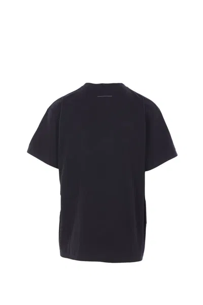 Mm6 Maison Margiela Mm6 By Maison Margiela Oversized T-shirt With Contrasting Pocket Detail In Black