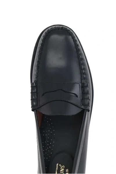 Gh Bass Penny Loafer With Low Block Heel And Moc Toe In White