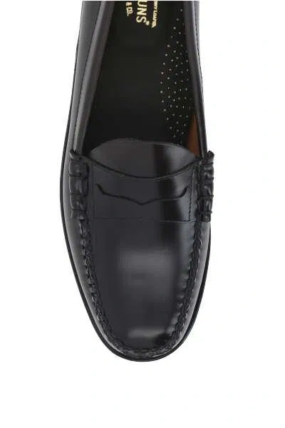 Gh Bass Penny Loafer With Low Block Heel And Moc Toe In White