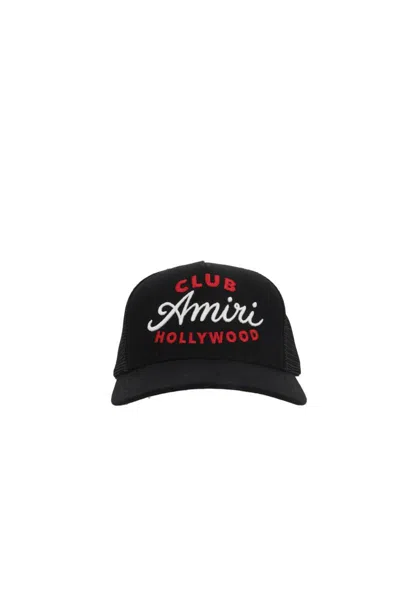 Amiri Black Baseball Cap With Maxi Logo On The Front In Cotton Man In Black