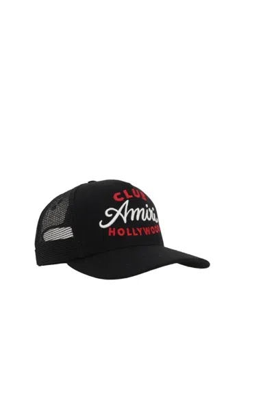 Amiri Black Baseball Cap With Maxi Logo On The Front In Cotton Man In Black
