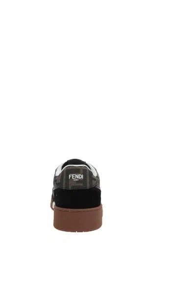 Fendi Match Monogram Low-top Sneakers In Black